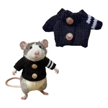 Imagem de Roupas quentes de inverno para hamsters, roupas fofas, grossas e elegantes para passeios, festas de fim de ano, traje fotográfico adequado para hamsters, porquinhos-da-índia e outros animais de