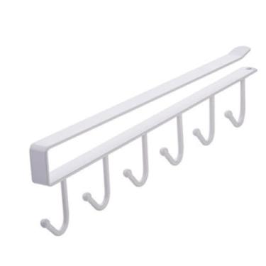 Imagem de CXY Suporte de copo sem broca para armário organizador de árvores com ganchos para organizadores de tampa, acessórios de cafeteria, organizador de cozinha, serve para prateleiras de 9,5 cm - branco