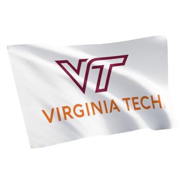 Imagem de Desert Cactus Bandeira Virginia Tech - Banner Hokies VT de 9,8 x 1,5 m, tela de tecido durável interno/externo (estilo B1)