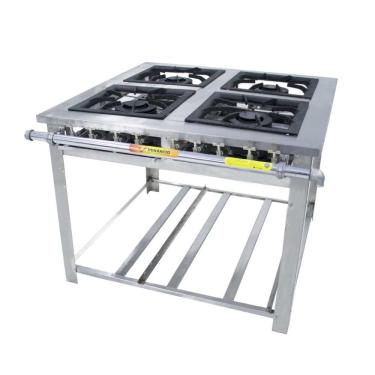 Imagem de Fogão A Gás Industrial Maxi 4 Queimadores 2 Duplos E 2 Simples Inox MI4 - Venâncio