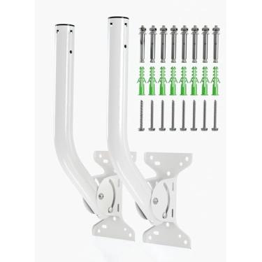 Imagem de Pacote com 2 suportes universais de antena – Suporte reversível de J-Pole resistente para antenas externas, extensores WiFi, pontes sem fio, ponto a ponto, Starlink – suporte à prova de intempéries