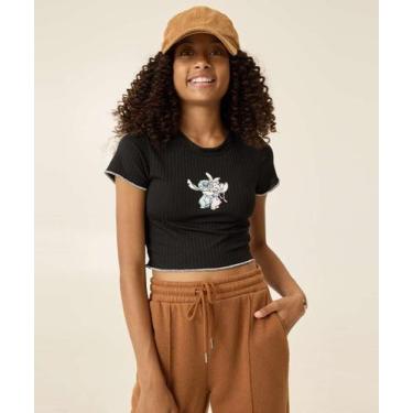 Imagem de Blusa Juvenil Cropped Angel E Stitch Disney Tam 10 a 1-94038, 14, Pret