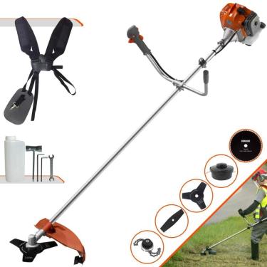 Imagem de Roçadeira Profissional Completa Tekna RL520ACNTK À Gasolina 52cc 9.000rpm 2HP de Potência Com Kit 3 Lâminas de Corte, Trimmer e Carretel de Nylon