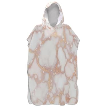 Imagem de Joisal Poncho de surfe trocador de roupão para banho de praia Adul toalhas com capuz absorventes elegantes ponchos de praia em mármore branco para homens