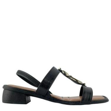 Imagem de Sandália Mississipi Feminina Salto Baixo e Detalhe Metalizado-Feminino