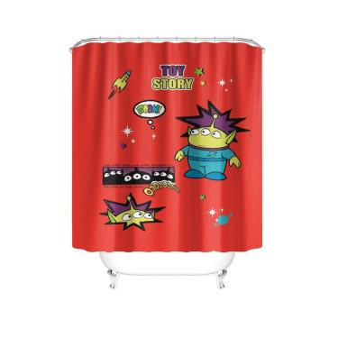 Imagem de Cortina de chuveiro Aliens Anime impermeável poliéster 180x180cm