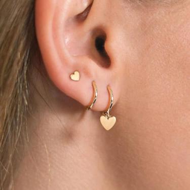 Imagem de Brinco feminino, pulseira de ouro de camada delicada empilhável para mulheres, joias da moda | Presente de festa, banhado a ouro 14K, standard, Latão, Sem pedra preciosa