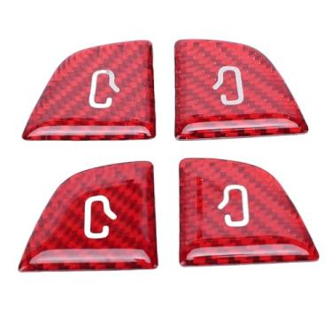 Imagem de Acouto Tampa do Painel do Botão Interruptor Porta, Substituição Leve de Textura de Fibra de Carbono para 2017 2023 e 2021 2024, Com Superfície à Prova de Desgaste à Prova de