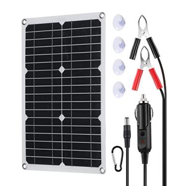 Imagem de Acouto Kit de Painel Solar de 20 W Carregador Solar Flexível 18 V Com Cabo para Câmera de Segurança Externa Carregamento de Celular