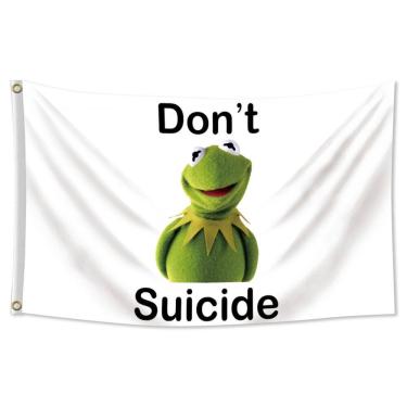 Imagem de Tapeçaria Donts Suicides Kermits Flag Art Anime 90x150cm