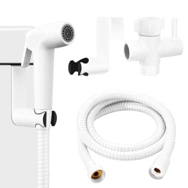 Imagem de Pulverizador portátil para bidê de banheiro para controle de pressão de água ajustável com mangueira de bidê para lavagem feminina, torneira de bidê de níquel escovado de aço inoxidável fralda de pano