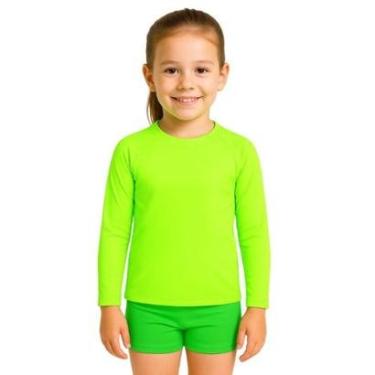 Imagem de Camiseta Manga Longa Infantil Menina Proteção Solar Praia-Feminino