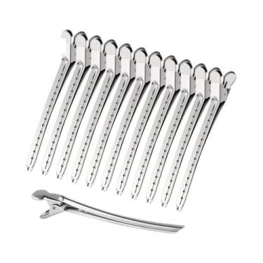 Imagem de 12 Peças De Presilhas De Cabelo Em Couro Crocodilo À Prova De Ferrugem