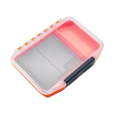 Imagem de RNXRZANK Fly Box com Quatro Compartimentos para Anzóis de Pesca, Tampa Transparente, Divisórias Ajustáveis, Material PP, Ideal para Pescadores em Vi, Laranja, Tamanho real