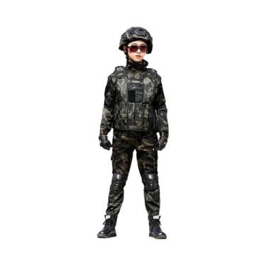 Imagem de Fantasia Tática Militar Infantil Camuflada Para Halloween, Traje De Ex