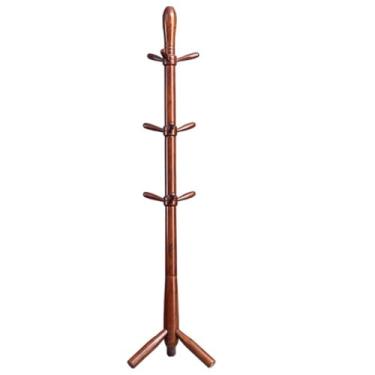 Imagem de SLGGPJBU Cabideiro de madeira com 9 ganchos para bolsa de mão, suporte resistente para cabide para entrada, corredor, entrada