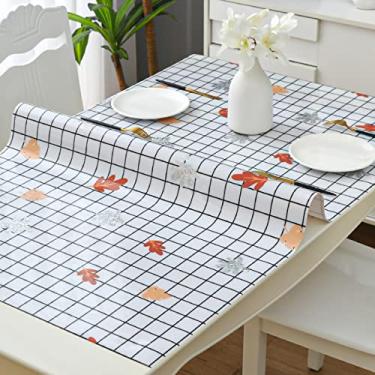 Imagem de U5GAAALPPQ9 Tapete de mesa transparente, capa de mesa grossa, elegante, toalha de mesa para 2, 4, 6 pessoas, multiuso (cor 7 90 x 160 cm)