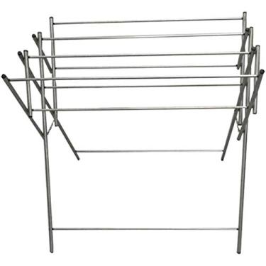 Imagem de 3FLQOOPP Airer de roupas aquecido elétrico secador de roupas, arejador de chão toalheiro dobrável toalheiro de aço inoxidável instalação gratuita Airer (cor: aço inoxidável, tamanho: 57 68 78c