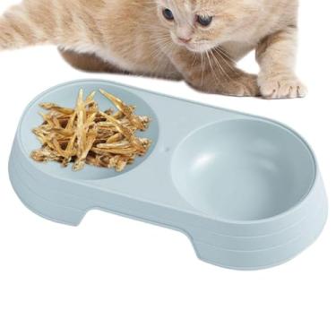 Imagem de Tigelas para Cão | Tigelas duplas elevadas Macaron para cães de estimação - Alimentador de prato médio leve para animais de estimação com comedouro de água e comida para cães e gatos