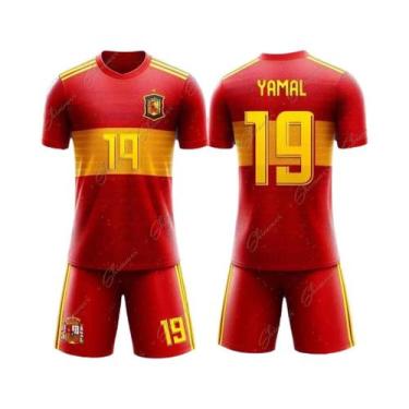 Imagem de Conjunto Esportivo Infantil De Secagem Rápida Camisa Da Seleção Espanh