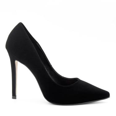 Imagem de Scarpin Zatta Salto Alto Bico Fino Suzy (Nobuck Preto, BR, Adulto, Numérico, 34)