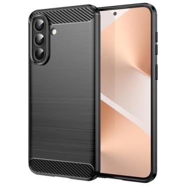 Imagem de Capa para Samsung Galaxy A57 5G Capa,Material de fibra de carbono,Macio antiderrapante,anti-óleo,Proteção total de capa de telefone compatível com Samsung Galaxy A57 5G-Black