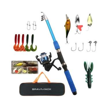 Imagem de Conjunto Completo De Vara De Pesca Telescópica Com Carretilha, Iscas E