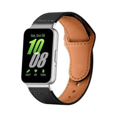 Imagem de Pulseira De Couro Genuíno Ajustável Para Samsung Galaxy Fit3 SM-R390 2