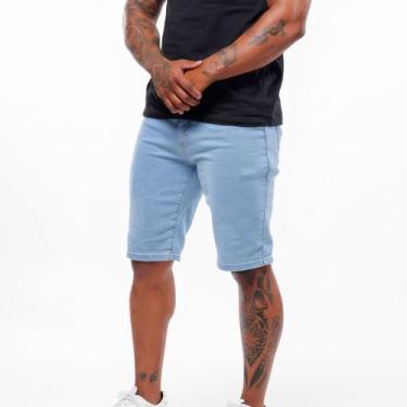 Imagem de Bermuda Jeans Sarja Skinny Masculino - Volgue, Jeans claro, 44