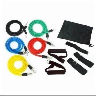 Imagem de Kit de elásticos 11 Pçs treinamento musculação alongamen