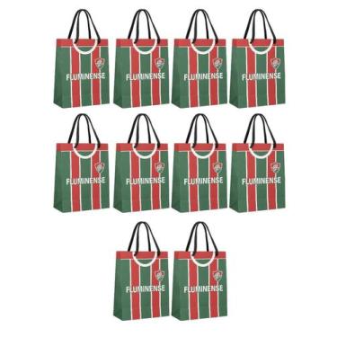 Imagem de Kit 20 Sacola Papel Of-Set Alça Gorgurão Fluminense Presente - Brasfoo
