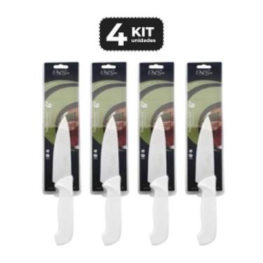 Imagem de Kit 4 faca para chef 6" cabo de polipropileno branco - Chef Line