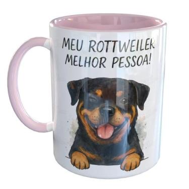 Imagem de Caneca Porcelana Meu Rottweiler Melhor Pessoa - Pense Canecas, Rosa Cl