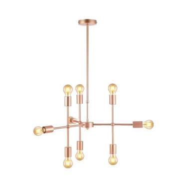 Imagem de Pendente de aço hash para 9 lâmpadas e27 cobre fosco avant