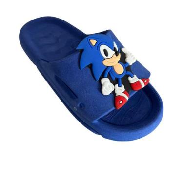 Imagem de Chinelo Kid Step Slide Do Sonic Nuvem Super Leve e Confortável Masculi