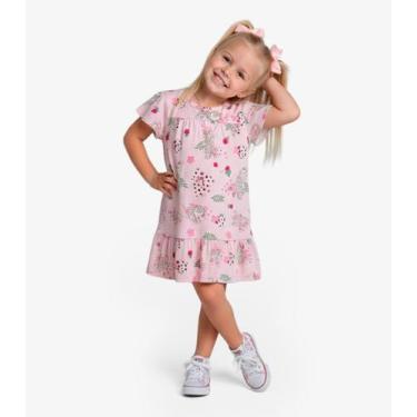 Imagem de Vestido Infantil Com Manga Godê Select Rosa, 4, Rosa