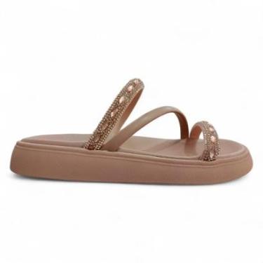 Imagem de Chinelo Papete Feminino Moleca Três Tiras Strass 5469.121-Feminino