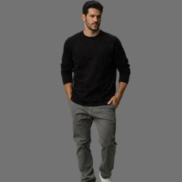 Imagem de Blusa Moletom Masculina Manga Longa Gola Careca Canelada Malwee-Masculino