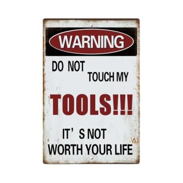 Imagem de Placas De Metal Vintage Decorativas De Parede Com Ferramentas, Pintura