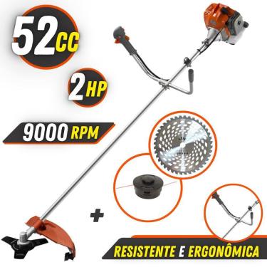 Imagem de Roçadeira 52cc Á Gasolina Tekna RL520 Robusta 2HP 9000rpm de Alta Rotação Com Carretel...