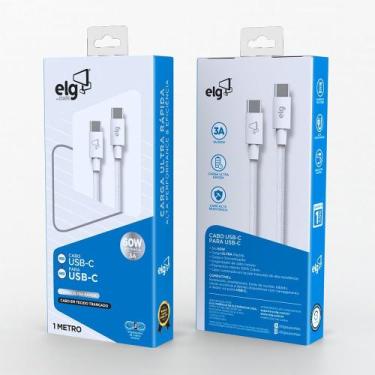 Imagem de Cabo ELG USB Tipo-c para Tipo-C 3A 60W 1M TC60 Branco