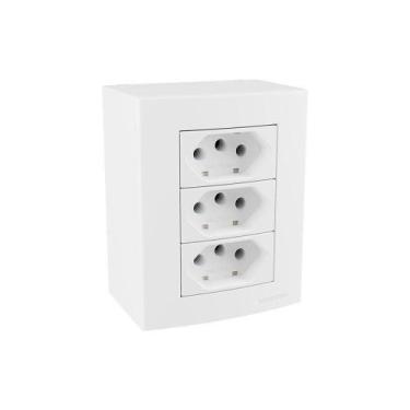 Imagem de Caixa De Sobrepor 75x95 Com Tomada Tripla Margirius Sleek 2p+t 20a Bra