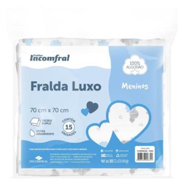 Imagem de Kit 15-fraldas de pano estampadas luxo 100% algodão atacado incomfral 