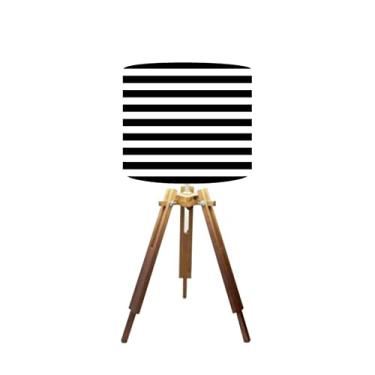 Imagem de Abajur Mesa Tripé Madeira 60cm Cores Estampadas -Md1001 Cúpula Ø30