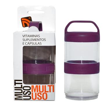 Imagem de Estojo Pote Multiuso para Suplementos, Frutas o Petiços, Roxo, 2 unidades, Prottector, ref-0057.U/R