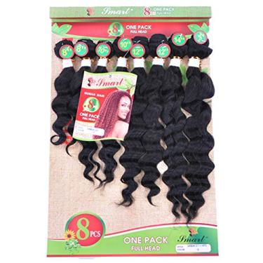 Imagem de Palace hair 8 mechas por pacote extensões de cabelo humano virgem brasileiro jerry encaracolado, trama de cabelo crespo ondulado cabelo 100% cabelo humano ondulado ondulado profundo cabelo ombré (20 cm 25 cm 30 cm 35 cm comprimento misto) cor (1B, 20 a 35 cm (perdido))