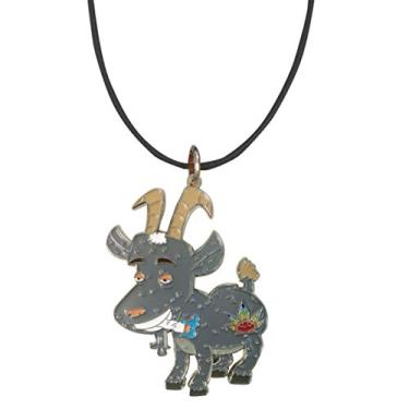 Imagem de Chapéu Tubarão Pote Fumando Pals Goat Stoned Joint Friend - Pingente de metal esmaltado 50 cm Cordão preto