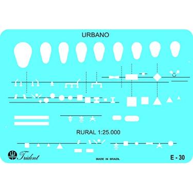 Imagem de Gabarito Eletricidade, Símbolos para redes Rurais e Urbanas, 17 x 12 cm, Azul, Trident, E-30