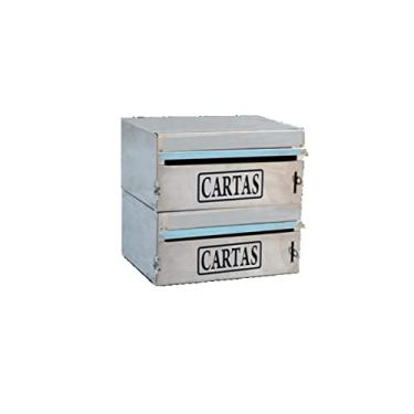 Imagem de Caixa Correio Condomínio Frontal Para Muro Inox 2 Módulos