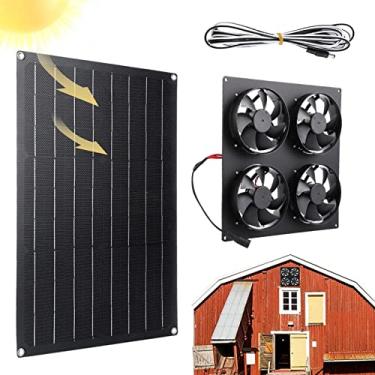Imagem de Exaustor do Painel Solar - Exaustor Portátil Potente Ventilador,Ventiladores solares instalar para sótão doméstico, estufa, RV e